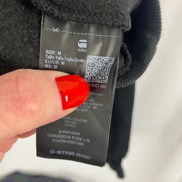 G-Star Raw Black Graphic Logo Box Crewneck Sweatshirt Medium D12796-K007-990 - Picture 8 of 9